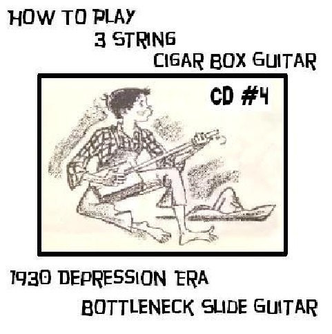 Cigar Box Guitar 3 string video lessons CD 4 Bottleneck Slide Blues Keni Lee