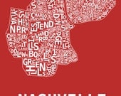 Nashville Neighborhood Map (Red)