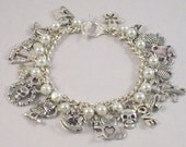 Silver Charm Bracelet, OOAK Bracelet, Silver Bracelet
