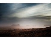 Dust Storm, Monument Valley - Midwest landscape photography, red desert, cloudy sky, 8x12 print