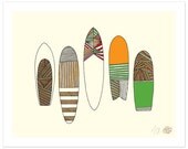 Surfing Art 15" x 12" "New Friends Surfboards"