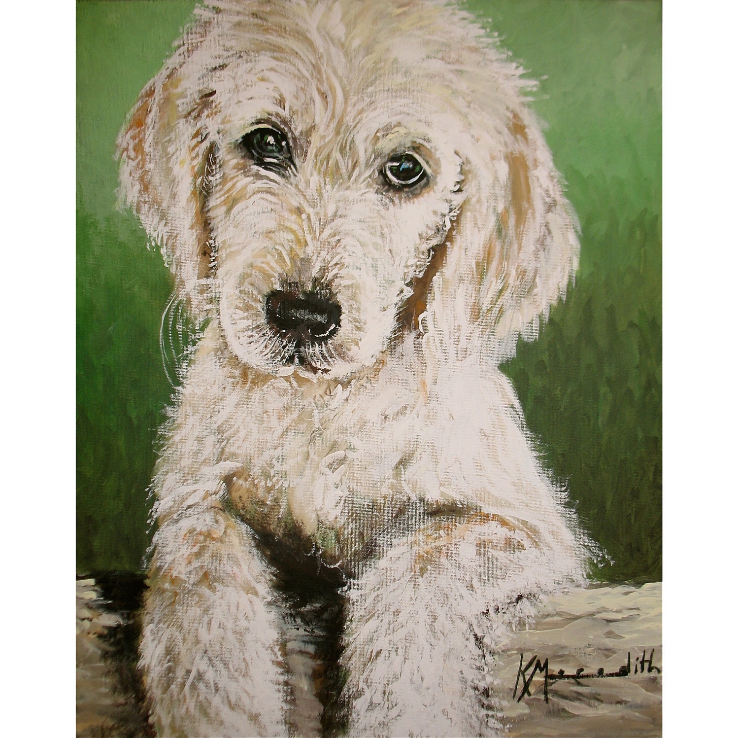 Labradoodle , a print of an original painting