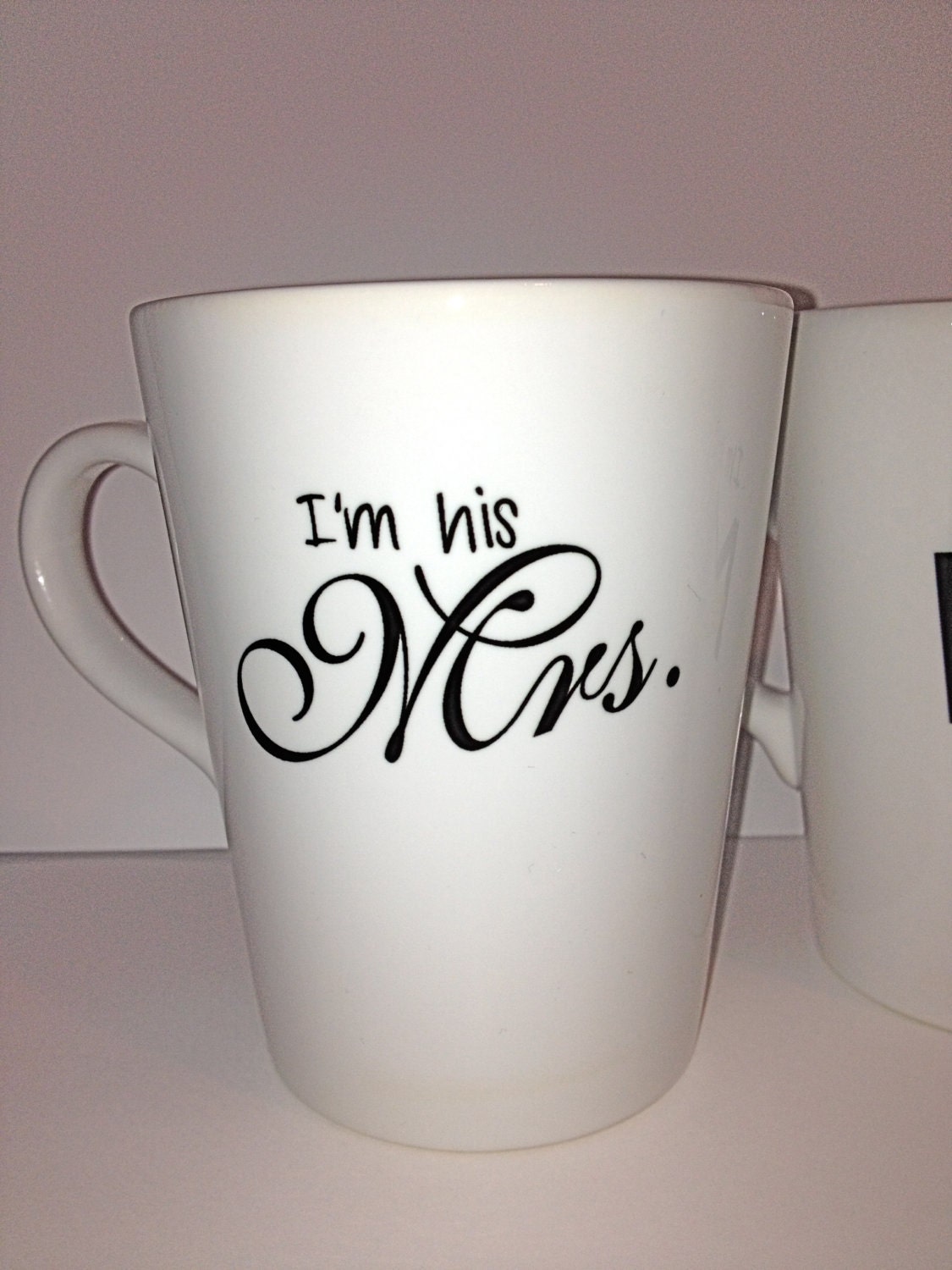 Latte mug couple set of 2 Personalized mug set- "I'm his Mrs." & "I'm her Mr."mug set perfect couple gift wedding gift, housewarming Gift