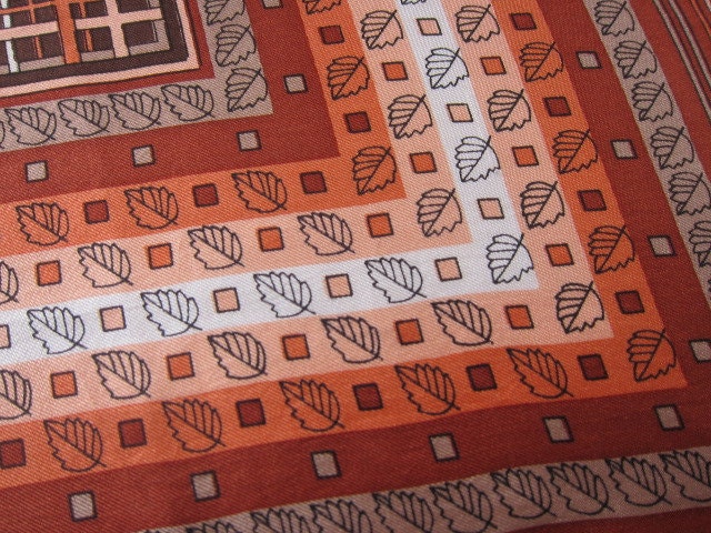 1950s silk scarf autumn leaves