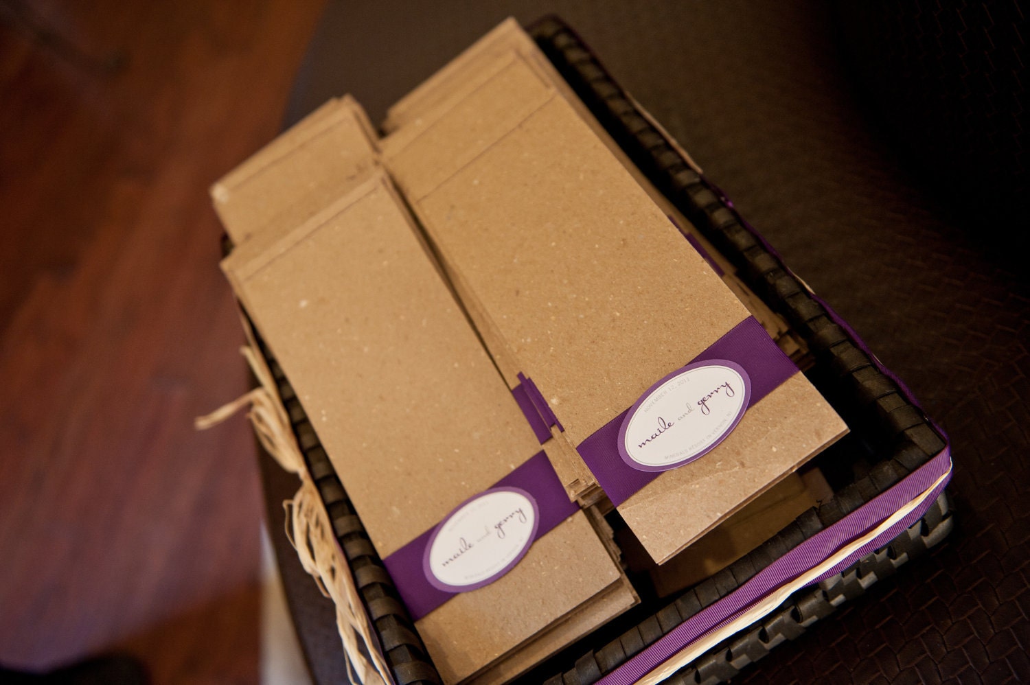 Wedding Programs- Maile Purple Natural, Rustic, Elegant, Shabby Chic