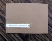 Rachel Black Burlap Kraft Sewn Wedding Invitation