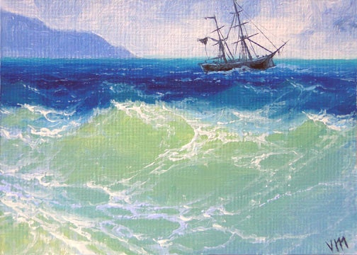 221 - "The Ship at Sea",  ACEO  open edition print