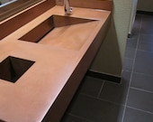 Floating Monolithic  Concrete Wedge Sink in Copper