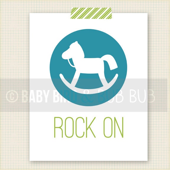 ROCK ON Art Print - Kids Room Art - Baby Children Nursery Custom Wall Print Poster
