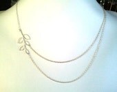 Lovely Branch Double Strand Necklace , charm, pendant, lariat, wedding, necklace,bridesmaid gifts,Wedding jewelry, strand,  silver or gold