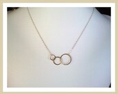 Eternity love Triple Circle Gold Pendant, necklace, mother's day gift, infinity love, wedding jewelry, Necklace