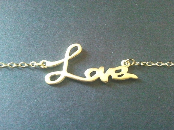 Love Script charm Necklace, , charm, pendant, lariat, infinity love,wedding, necklace,Infinity love