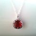 Ruby glass Silver Necklace - Gemstone Necklace - bridesmaid gifts,Wedding jewelry, STERLING SILVER Chain, Pendant