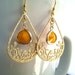 Spring Collection Yellow Flower Garden Gold dangle Earrings -Drop, Dangle, Glass Earrings, bridesmaid gifts,Wedding jewelry