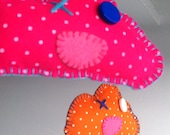 Baby Crib Mobile, Felt Mobile, Nursery Decoration, Polka Dots Coloured Felt, Smiling Clouds, Christmas Gift