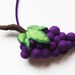 OOAK Felt Grape Necklace, Statement Necklace, Wine Jewelry, Fruit Jewelry, Fun Jewelry, Colorful Jewelry, Unique Jewelry, Violet, Green