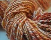 Handspun Yarn - 2ply - Orange & Coral with sparkle - with silk