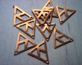 Vintage Copper Triangle Dangles / Finding x 15