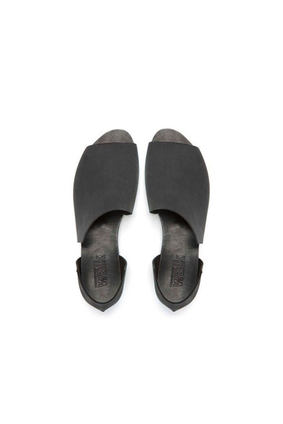 Black asymmetrical summer shoes