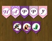Tangled Rapunzel Banner - Rapunzel Tangled Printable Birthday Banner (Disney Tangled)
