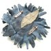 Navy blue leather flower pin brooch