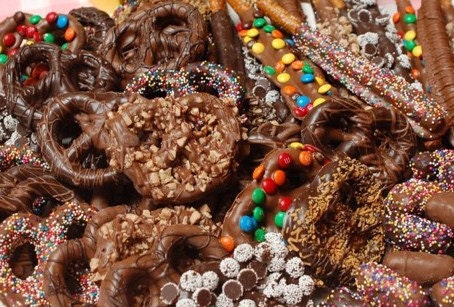 Chocolate covered pretzels 2 LB assortment platter, Wedding planner, Grooms, Brides, Modern Wedding