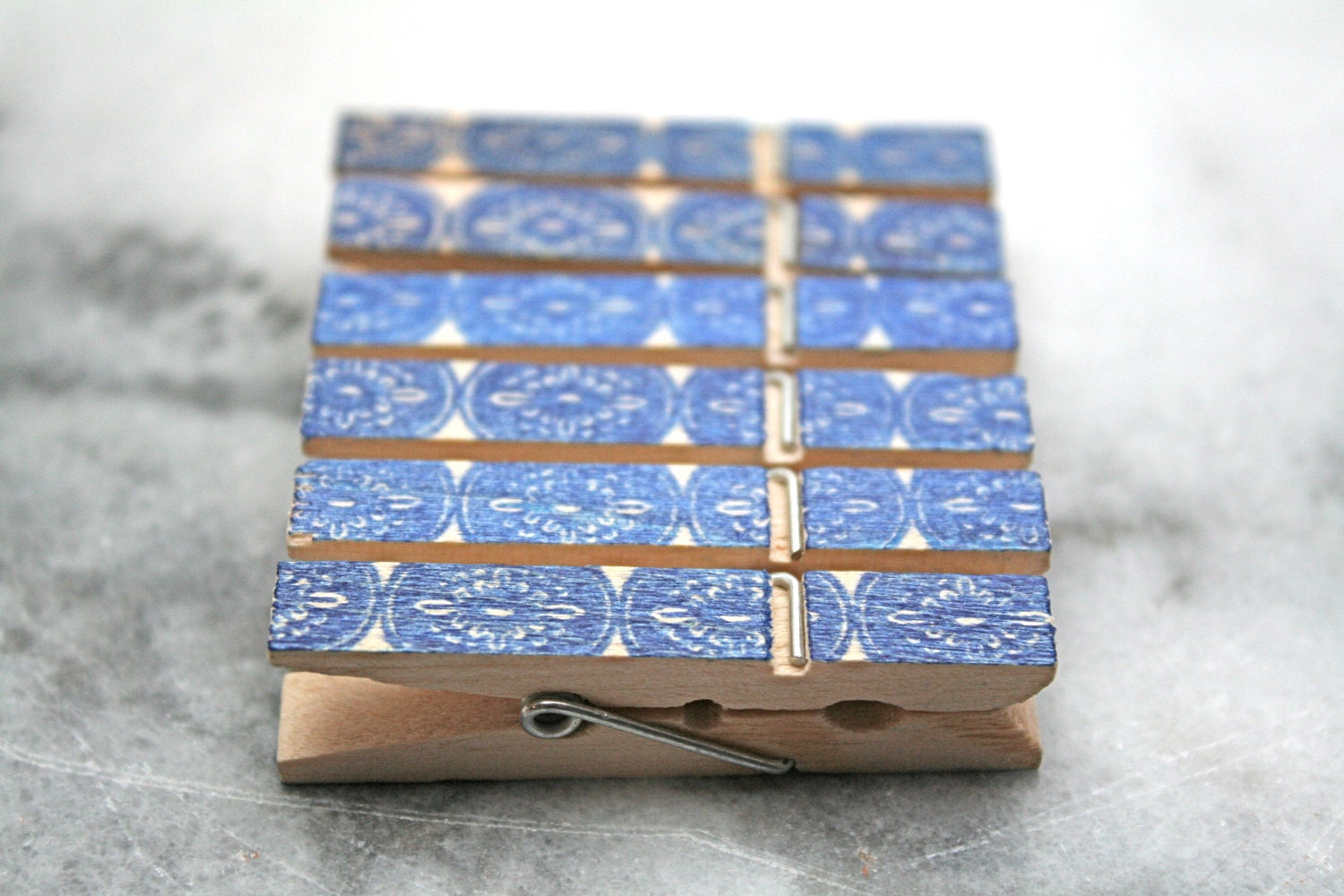 Printed mini clothespins, 50, cameo design in dark blue.  Perfect wedding display for photos, seating cards, guest book alternative.
