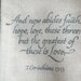Wedding favor bags, muslin, 3x5. Set of 50. I Corinthians script in black on natural white cotton.
