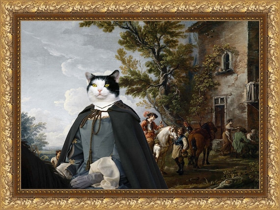 Tuxedo Cat Fine Art Canvas Print