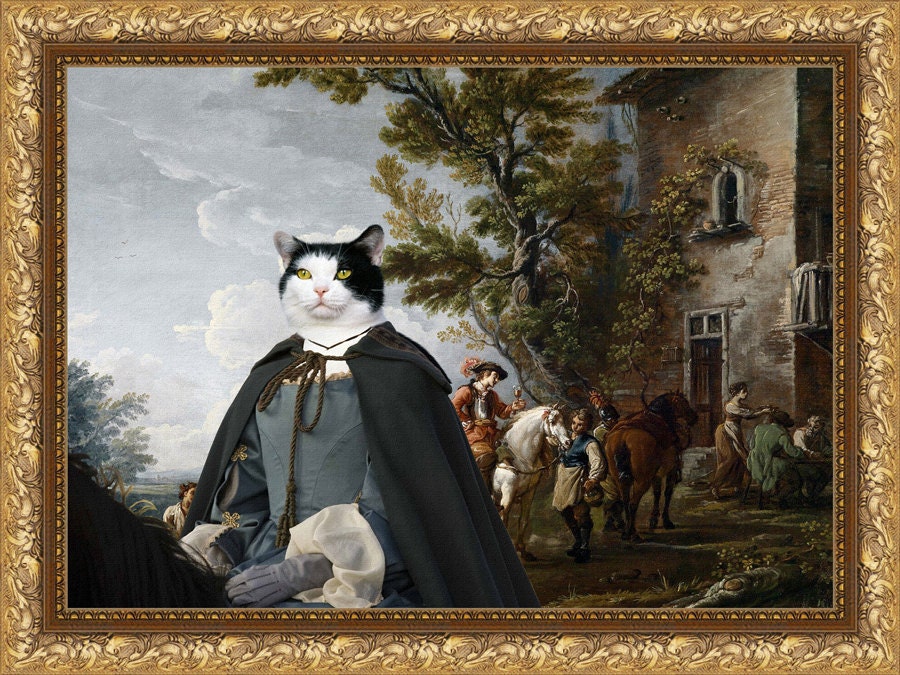 Tuxedo Cat Fine Art Canvas Print