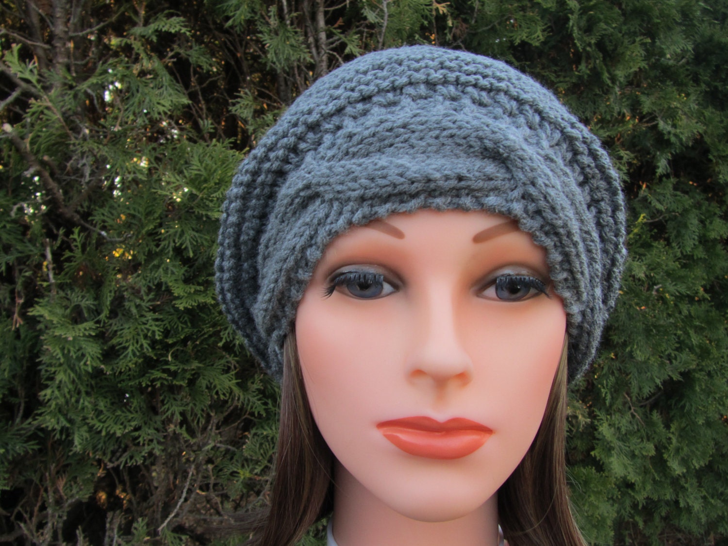 True Gray Hand Knit Hat, Beret Hat in True Gray, Spring and  Winter Women Accessories, madebyfate