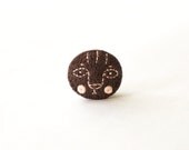 Dark brown cute mini cat brooch / Plush animal brooches / Christmas gifts for kids