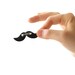 Small mustache brooch / Black plush mustache pin / Gift for him under 10, 15, 20 USD / Father's Day gift