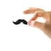 Small mustache brooch / Black plush mustache pin / Gift for him under 10, 15, 20 USD / Father's Day gift
