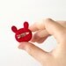 Christmas gifts for kids / Cute bunny brooch / Tiny rabbit brooch in red / Made to order
