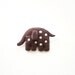 Cute polka dot sleeping elephant brooch / Plush animal brooch in dark brown and pale pink / Christmas gifts for kids