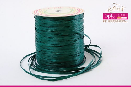 1 spool / 275 yards Rayon Raffia, knitting yarn, crochet yarn, dark green, color 6402, summer promotion