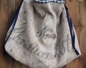 linen hand bag antique grainsack