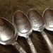 Dad collection of 4 vintage recycled silverware hand stamped spoons