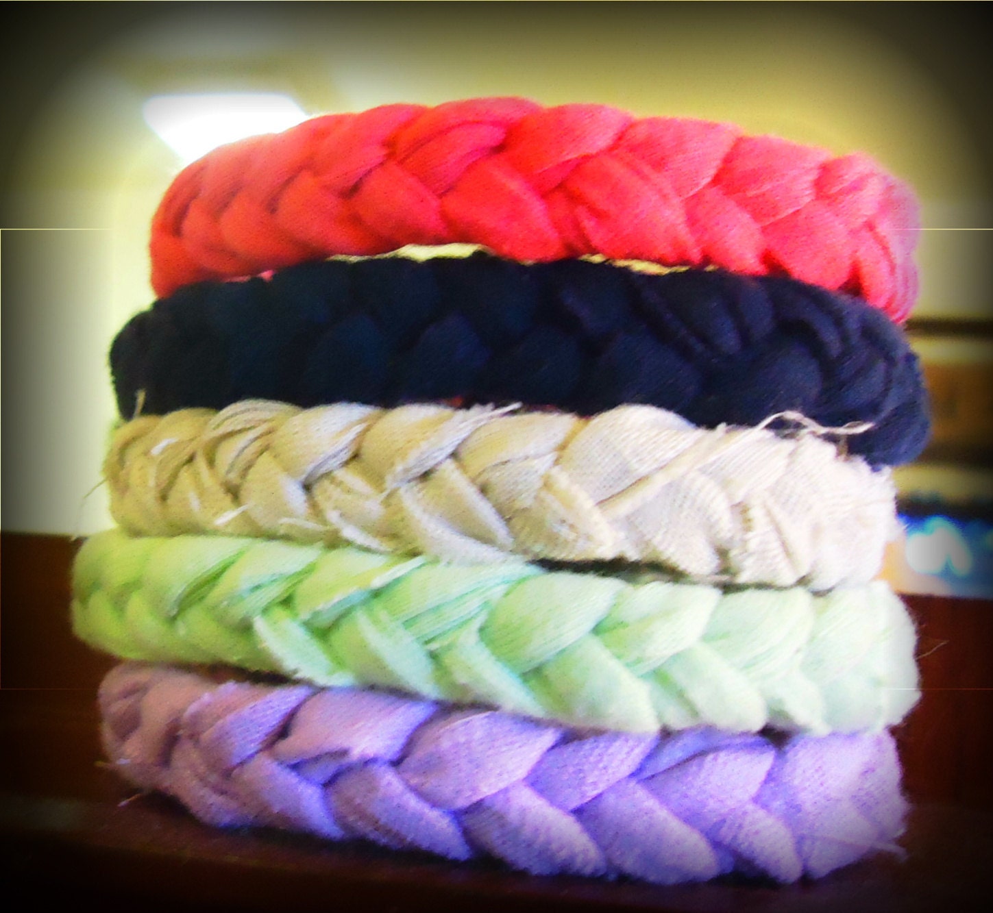 Handmade & Upcycled Braided Cotton AS Bracelet (choose from 5 colors)