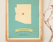 Arizona Roots Map 11x14 Customized Print