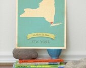 New York Roots Map 11x14 Customized Print