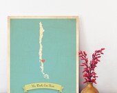 Personalized Vintage Map Wall Art 11x14 - Choose Your Country