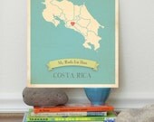 Personalized Vintage Map Wall Art 11x14 - Choose Your Country