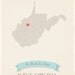 25% OFF SALE West Virginia Roots Map 11x14 Customized Print