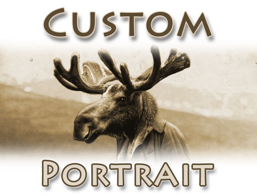 Custom animal portrait Pet image Vintage gentleman photo Download altered recolored ephemera Sepia tone brown Printable A4 5x7 4x6 /cv019