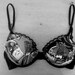 DARK (K)NIGHT Push-Up: Black Push-Up Bra with Batman Gotham Comics Fabric and Black Lace