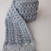 Hairpin lacy crochet scarf / Lace Hairpin - All Seasons-Gray mohair ivy scarf-Ready to ship