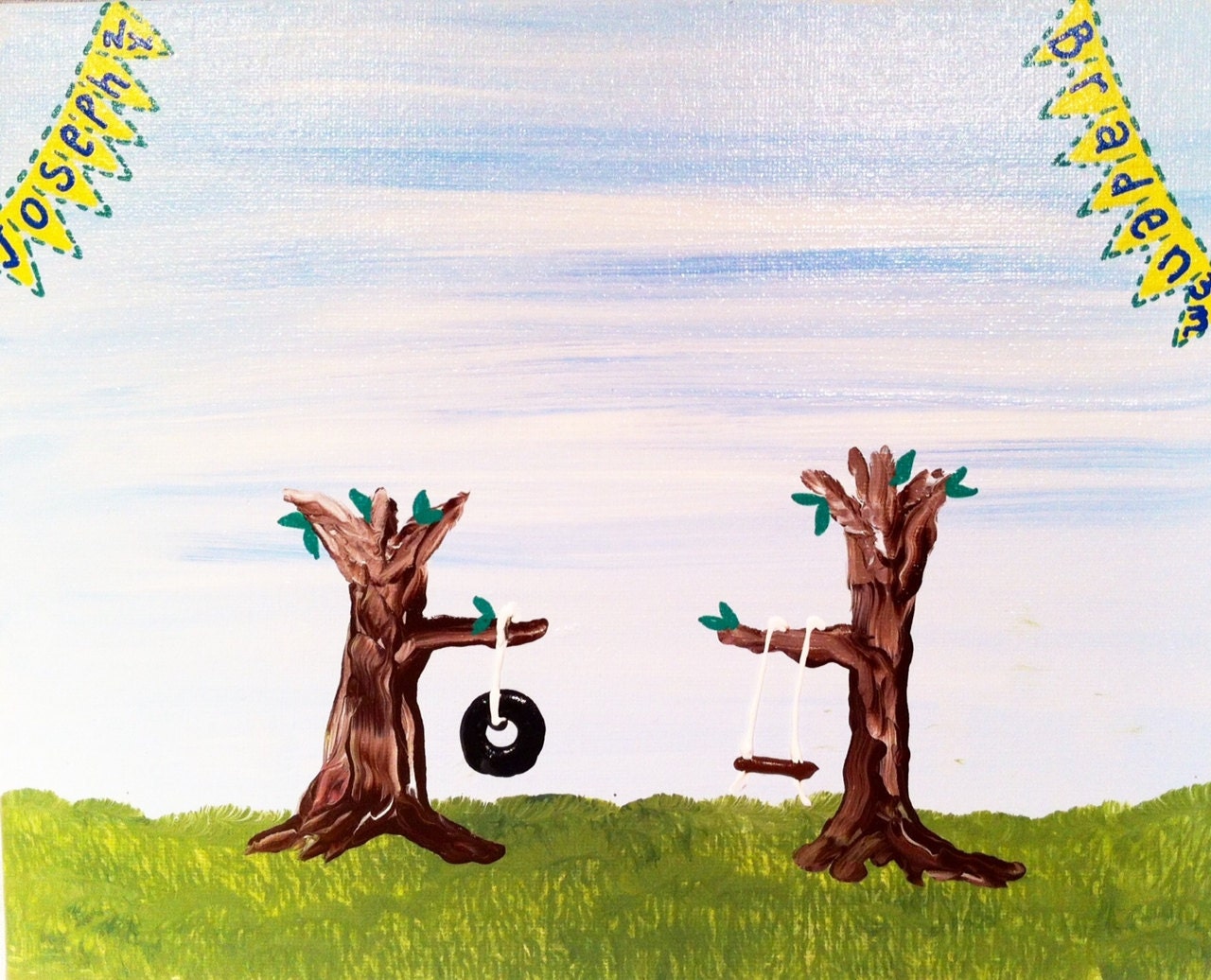 Handprint / Footprint Craft Kit - Custom DIY Hand Painted Art 11x14 Canvas