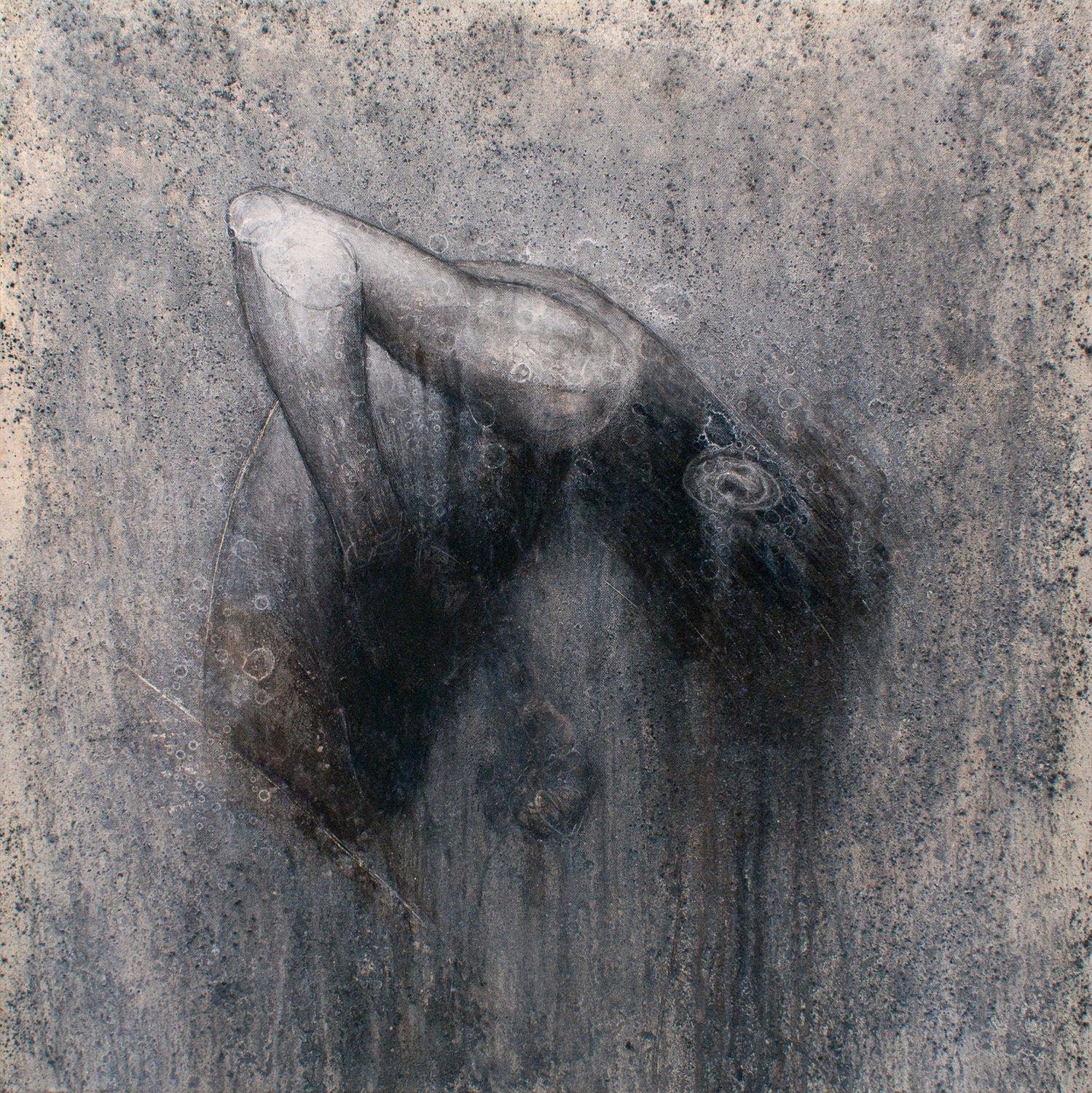 Apocalyptic, Fine Art, ORIGINAL, Surreal, Oil & Charcoal Painting, Last Breath, 30"x30" On Canvas